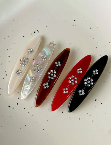 Vintage Rhinestone Floral Barrette - DippedShop Wholesale - #8403