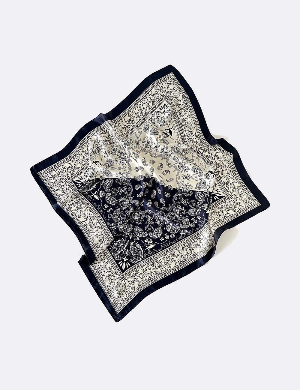Vintage Paisley Pattern Square Satin Scarf DP25E605