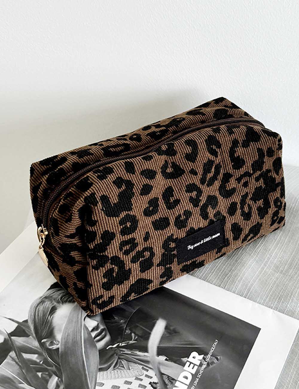 Minimalist Leopard Print Travel Portable Cosmetic Bag DP25H555