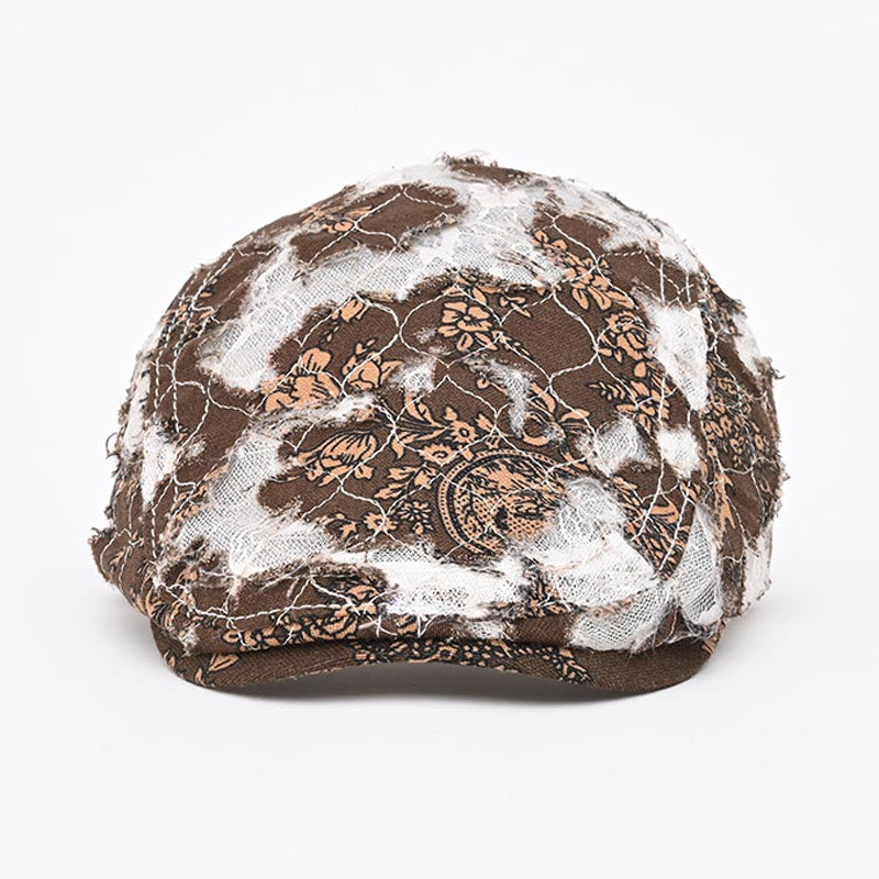 Vintage Distressed Ribbed Mesh Beret Newsboy Cap MK2BW6W6HAT102