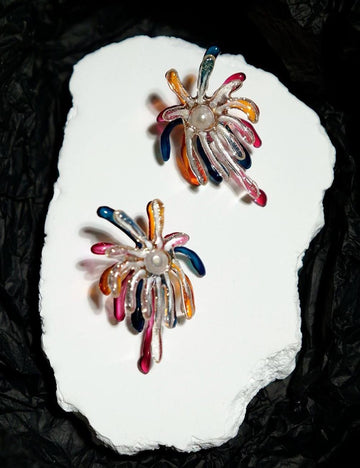 Resin Colorful Firework Stud Earrings DP25F472