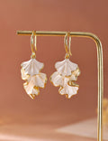 Gold Ginkgo Dangle Earrings - DippedShop Wholesale - #1043