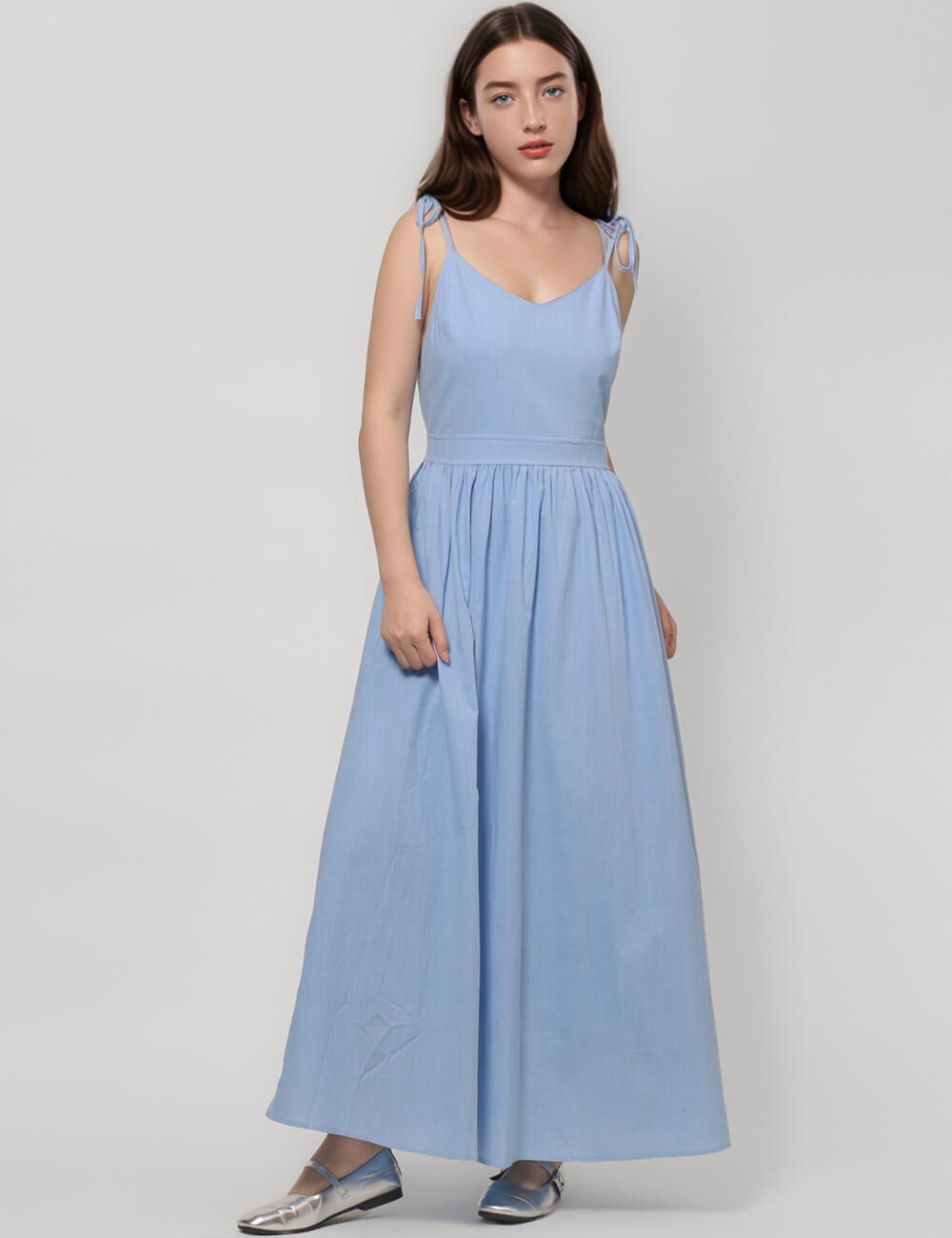 V-Neck String Tie Backless Sexy Midi Dress DPD4786