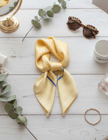 Simple Polka Dot Square Silk Scarf DP25G453