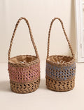 Color Contrast Straw Handbag - DippedShop Wholesale - #4515