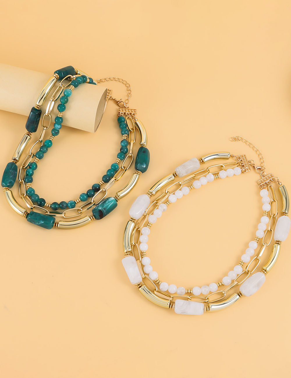 Trendy Multi-Layer Beaded Necklace - DippedShop Wholesale - #0131