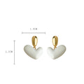 Cream White Heart Earrings - DippedShop Wholesale - #9123
