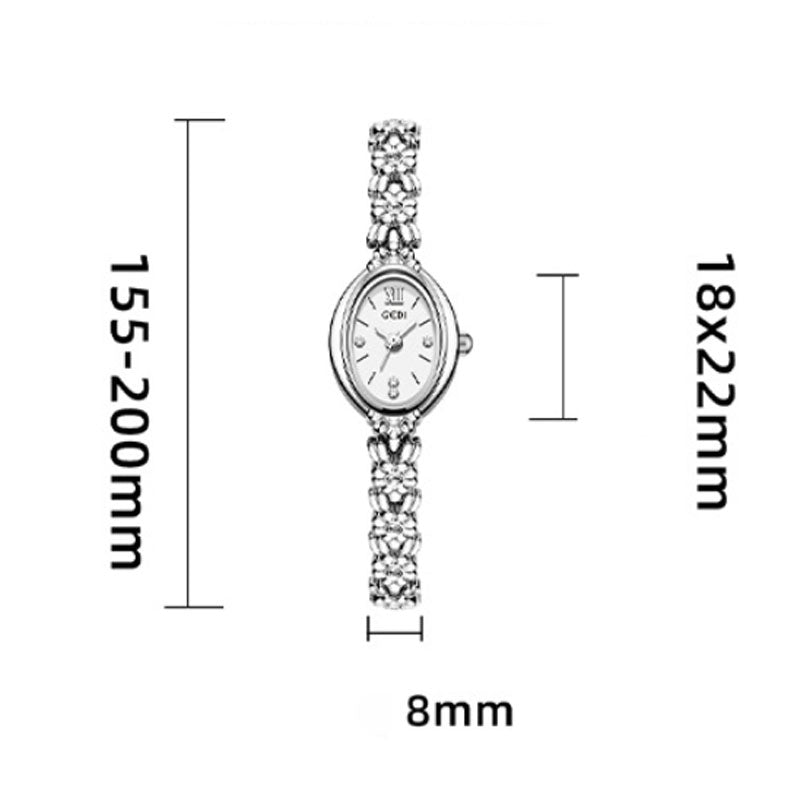 Luxury Rhinestone Oval Dial Quartz Wrist Watch MK2SSAS6W6JWA02