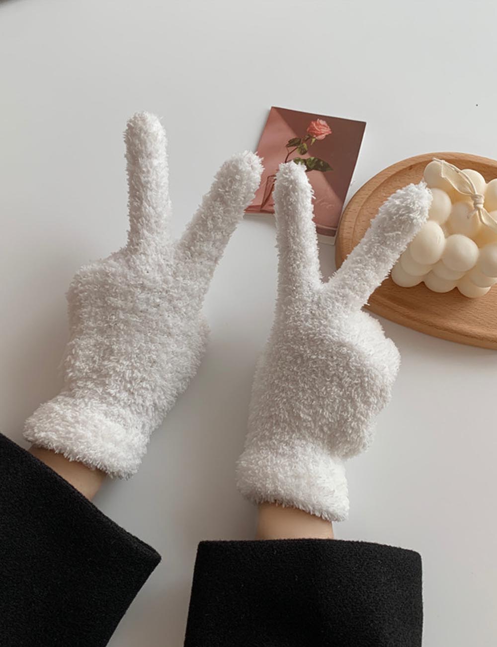 Cute Winter Thick Fuzzy Plush Gloves DP25G702
