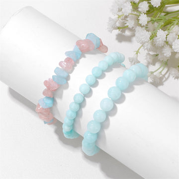 3Pcs Colorful Irregular Stone Beaded Bracelets DPJB1115