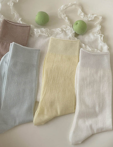 Summer Thin Breathable Crew Socks - DippedShop Wholesale - #4899