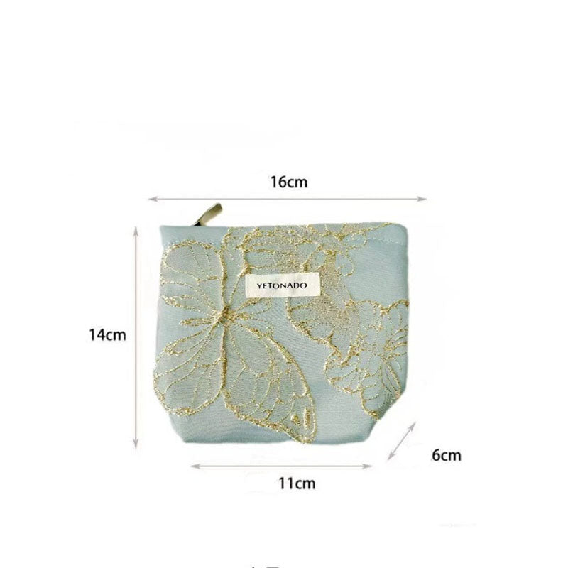 Vintage Butterfly Embroidered Portable Cosmetic Bag MK2BW6W10BOB393