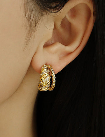 Vintage Diamond Stripe Earrings DPJE45