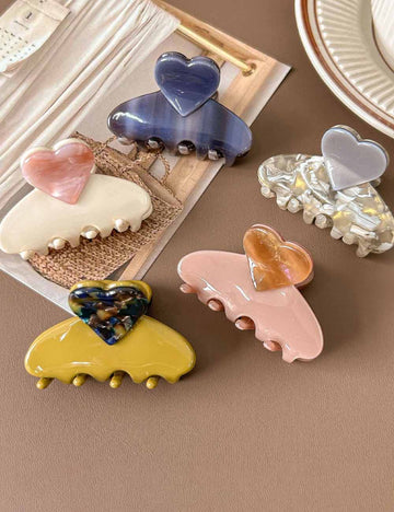 Cute Heart Acetate Small Hair Claw DP25E896