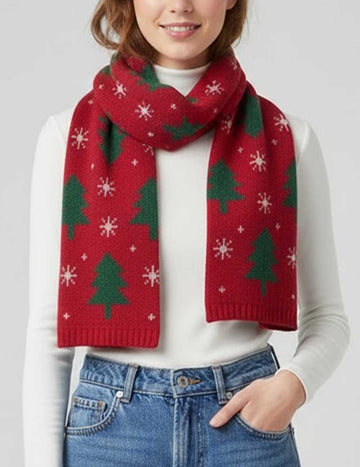 Christmas Reindeer Soft Thick Warm Knit Scarf DP25H406