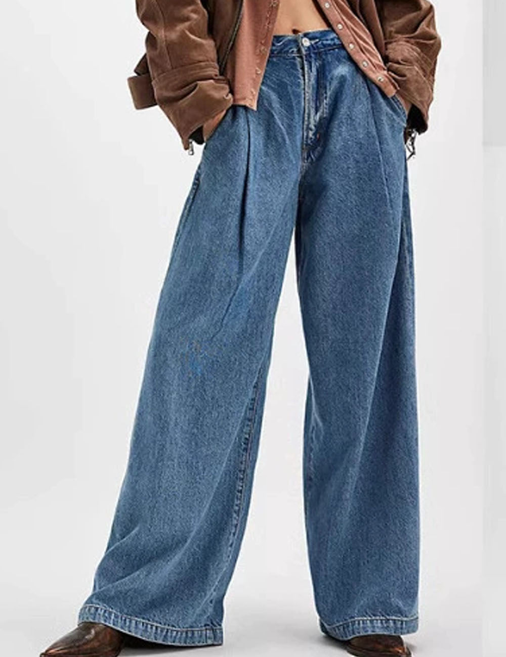 Vintage Loose Wide Leg Long Denim Jeans DP25E463
