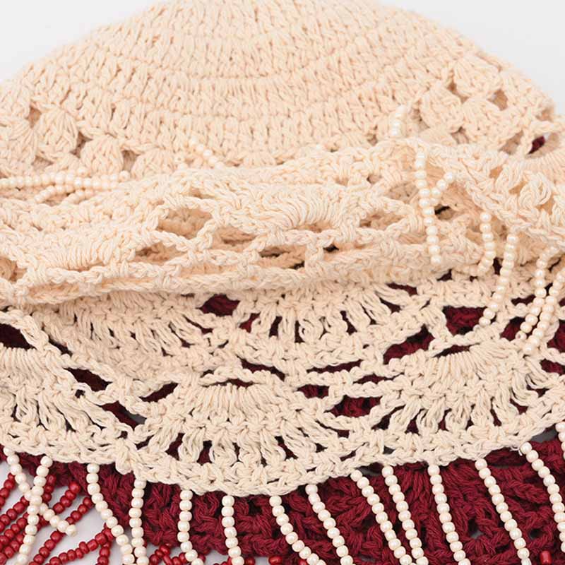 Boho Beaded Crochet Beanie - DippedShop Wholesale - #0323