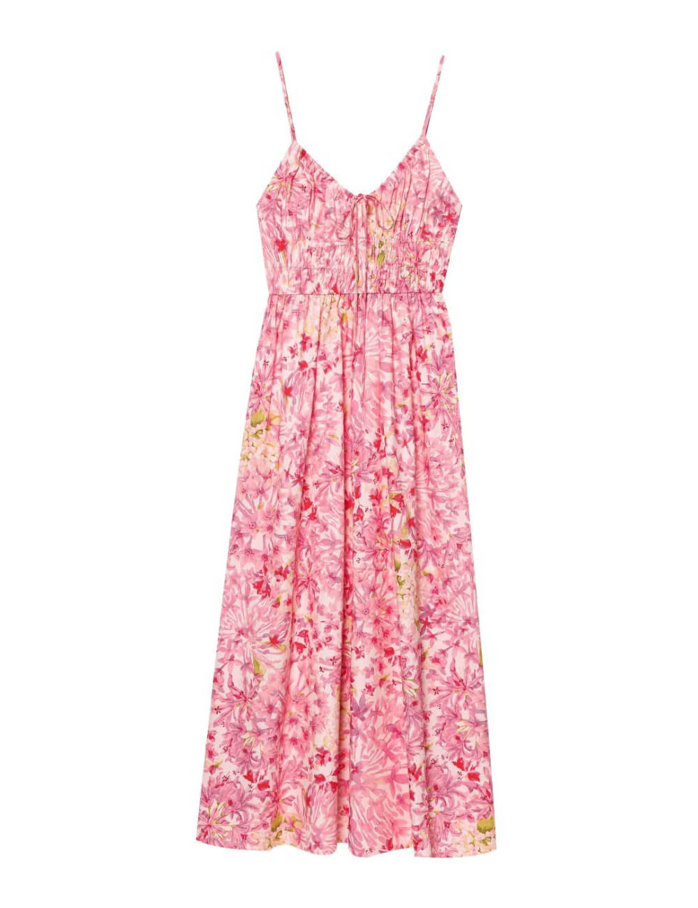 Casual Floral Print Spaghetti Strap Maxi Dress DP25D440