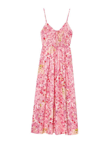 Casual Floral Print Spaghetti Strap Maxi Dress DP25D440