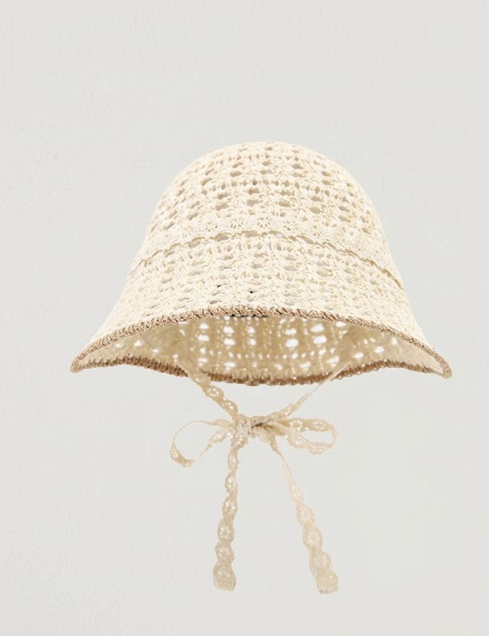 Lace Ribbon Beach Hat - DippedShop Wholesale - #0787