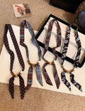 Retro Polka Dot Beaded Adjustable Scarf Necklace MK2BW6W6JNC234