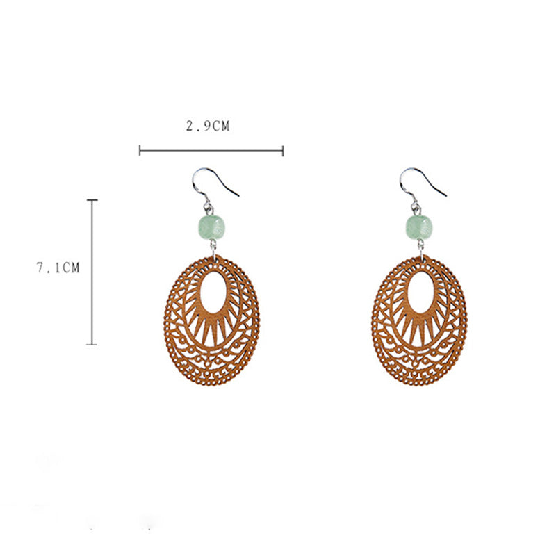 Handcrafted Wooden Antique Earrings - DippedShop Wholesale - #4627
