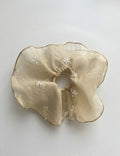 Floral Embroidery Hair Scrunchie - DippedShop Wholesale - #6803