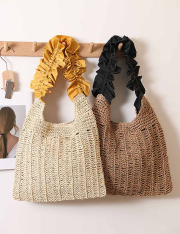 Ruffled Handle Shoulder Bag - DippedShop Wholesale - #0691