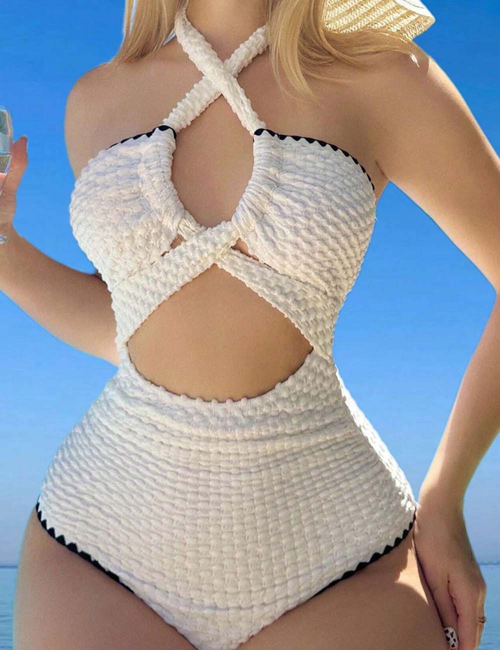 Sexy Criss Cross Swimsuit - DippedShop Wholesale - #2019