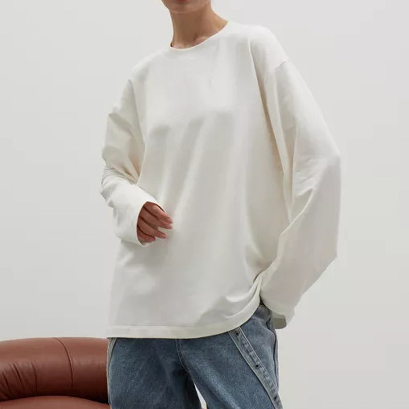 Casual Loose Round Neck Long Sleeve Top DP25E424