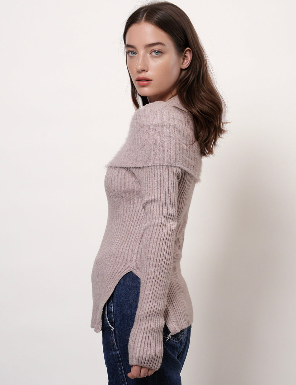 Sexy Off Shoulder Plushed Knit Sweater DPT4883