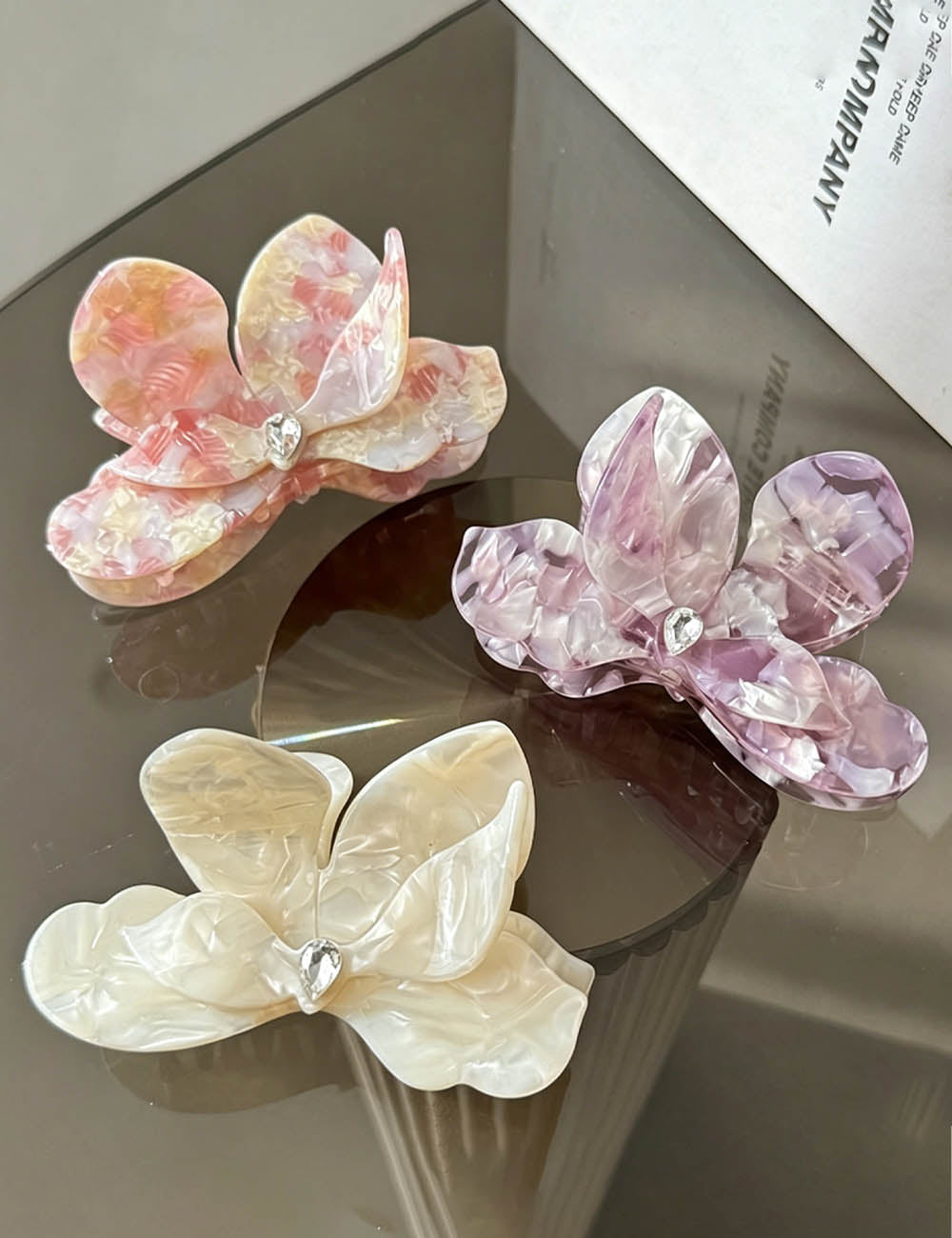 Flower Rhinestone Hair Claw - DippedShop Wholesale - #4787