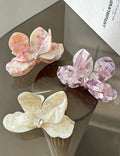 Sweet Flower Petal Rhinestone Acetate Hair Claw MK2PPM6W6HCP352