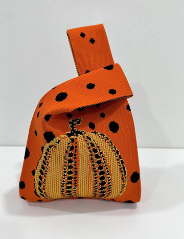 Halloween Pumpkin Knit Shoulder Tote Bag DPB2523