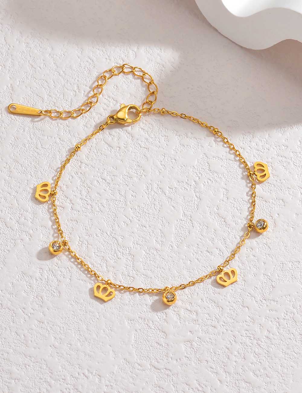 Elegant Gold Plated Crown Zirc - DippedShop Wholesale - #3251