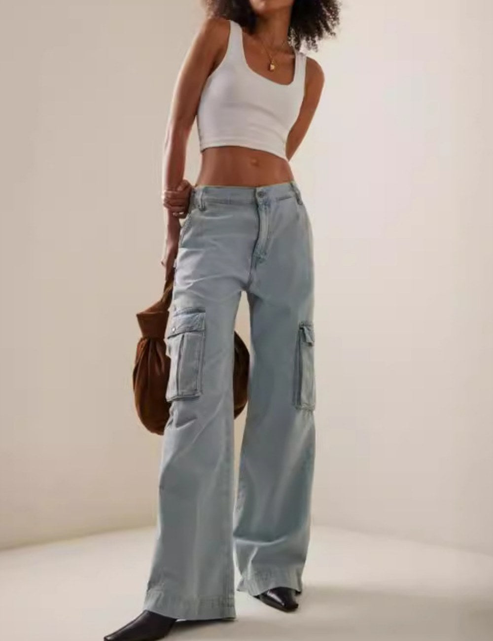 Loose High Waist Denim Jeans Wide Leg Jeans DPP3120