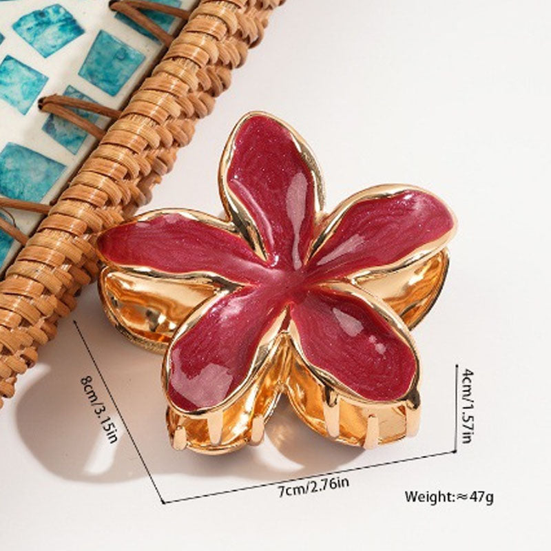 Cute Enamel Glaze Flower Metal Hair Claw MK2MBEP6W6HCP360