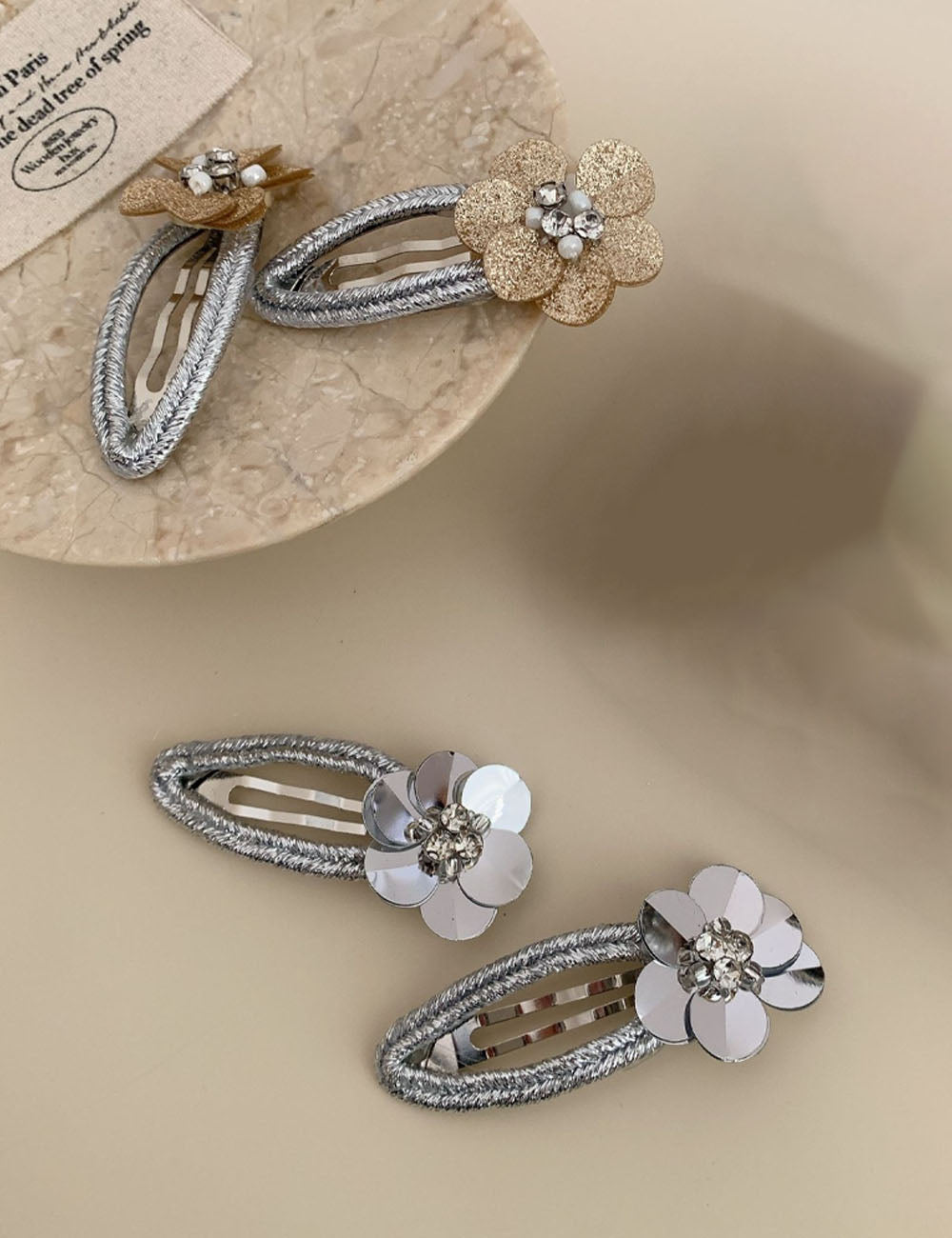 Sparkly Sequin Flower Clip - DippedShop Wholesale - #1827