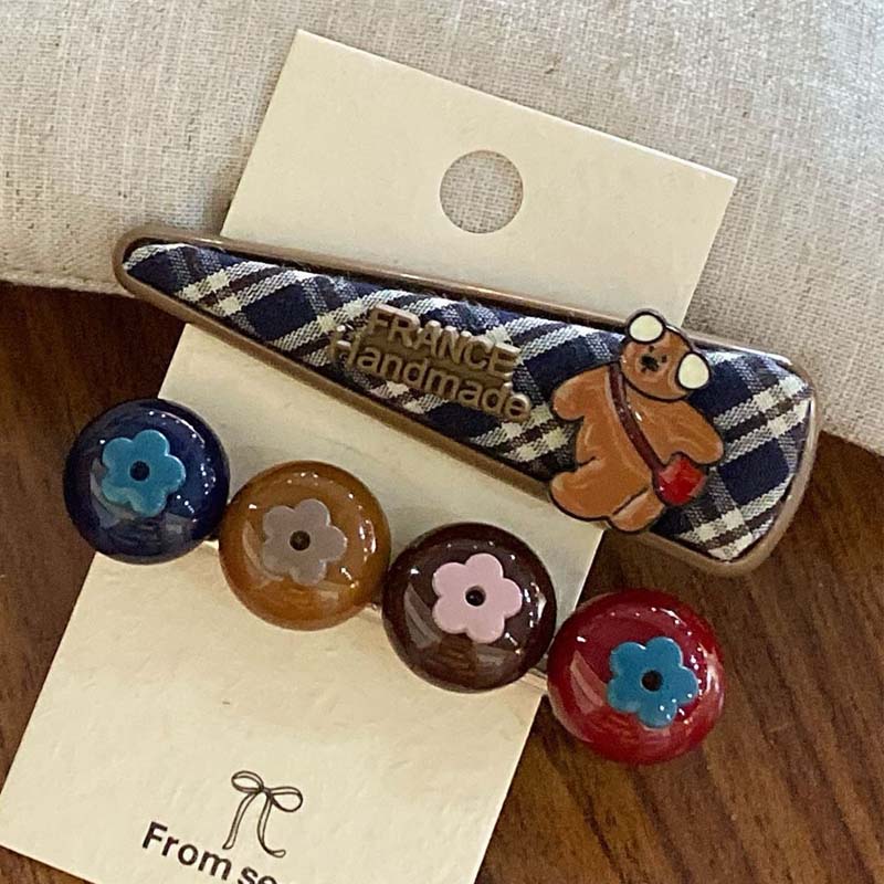 Cute Bear Flower Letter Hair Clip Sets DP25F564