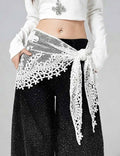 Trendy Floral Hollow Triangle Wrap Head Scarf MK2BW6W1SL08