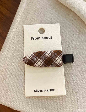 Color Block Geometric Plaid Hair Clip DP25F566
