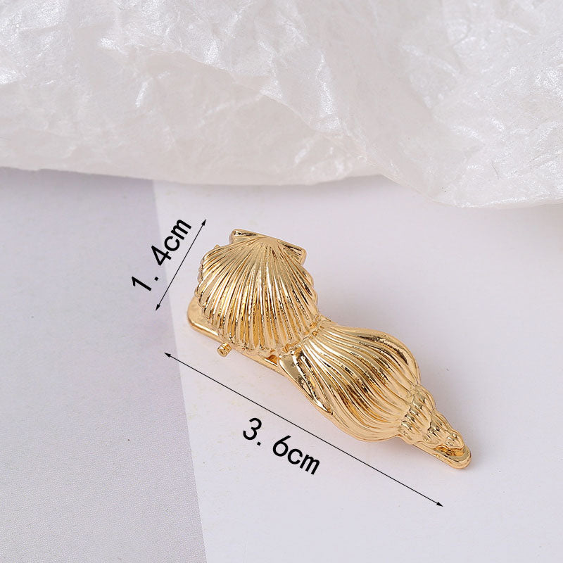 Gold Shell Duckbill Hair Clip - DippedShop Wholesale - #7715