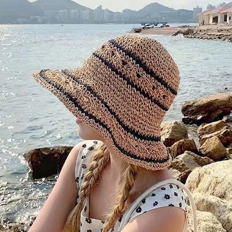 Color Block Straw Hat - DippedShop Wholesale - #2771