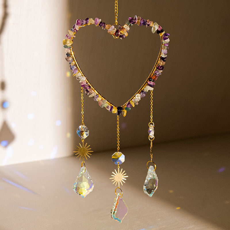 Crystal Heart Suncatcher - DippedShop Wholesale - #3923