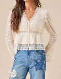 Elegant Lace V-Neck Top - DippedShop Wholesale - #4595