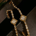Rhinestone Clover Bracelet Watch - DippedShop Wholesale - #1587