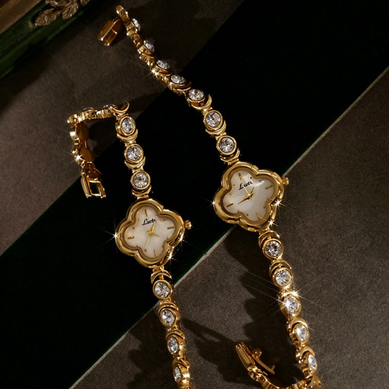 Rhinestone Clover Bracelet Watch - DippedShop Wholesale - #1587