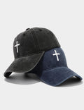 Solid Cross Embroidery Baseball Cap - DippedShop Wholesale - #7011