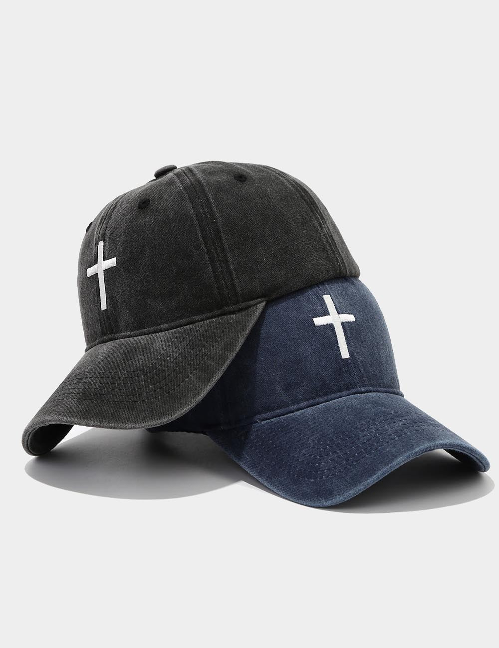 Solid Cross Embroidery Baseball Cap - DippedShop Wholesale - #7011