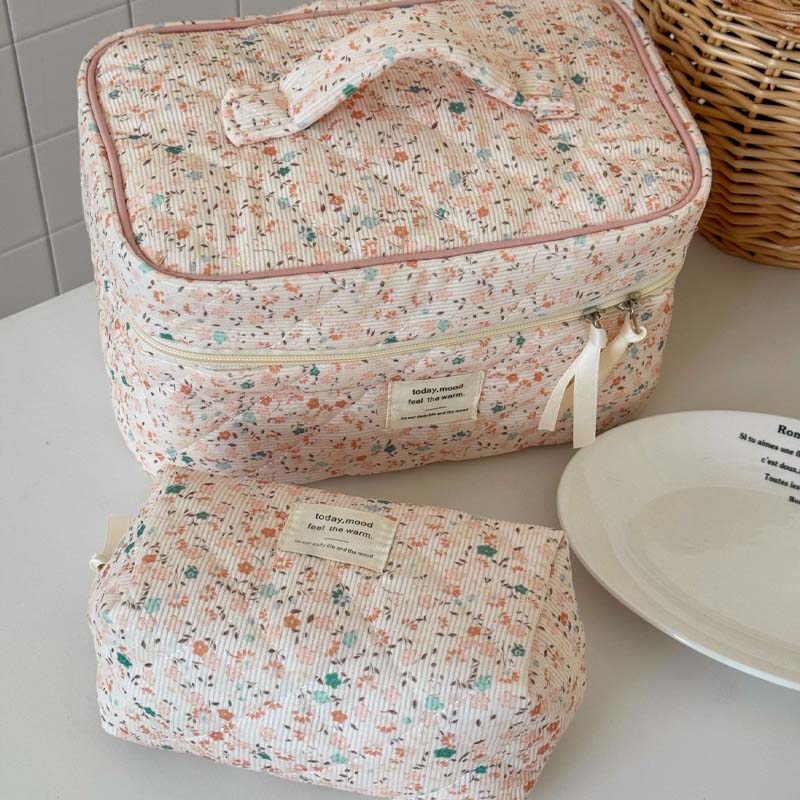 Flower Print Makeup Bag - DippedShop Wholesale - #7651